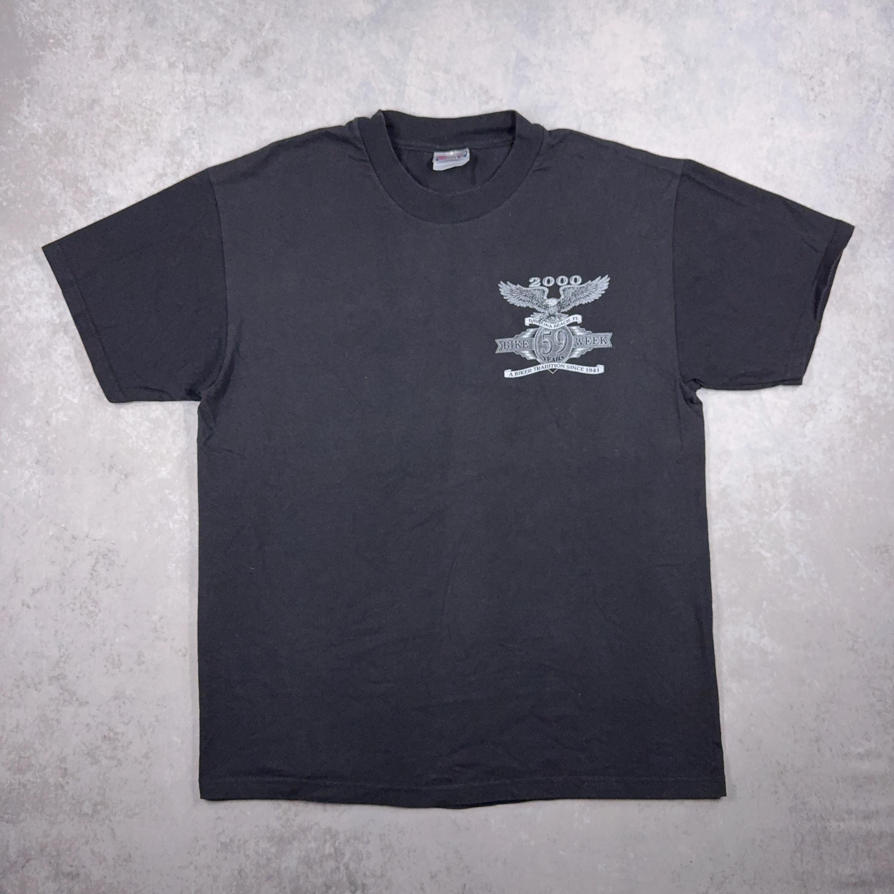 Vintage Daytona Beach Bike Week T-shirt 2000 Biker Tee, Faded 