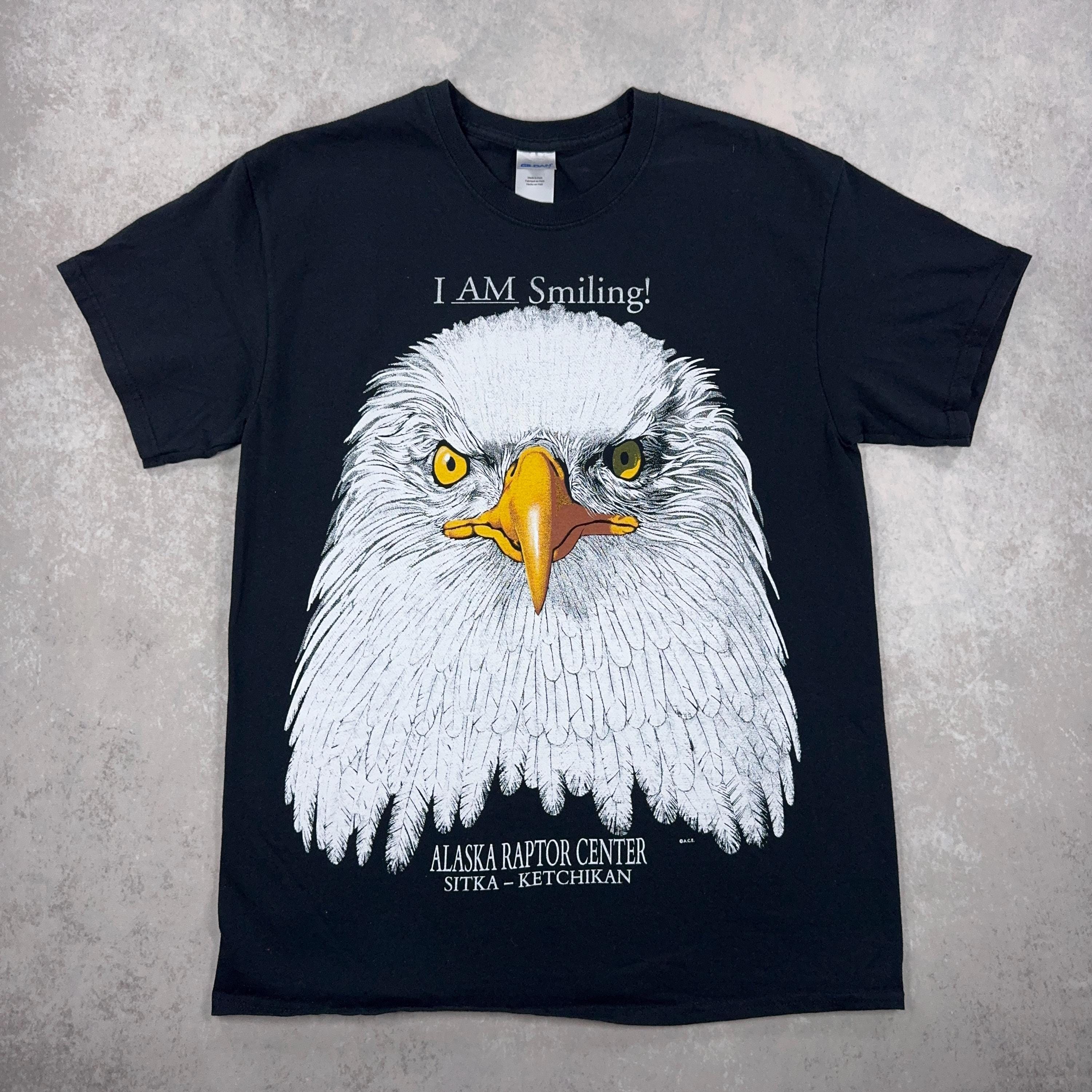 Eagle Graphic T-shirt - I AM Smiling! Alaska Souvenir, 2000s Y2K 