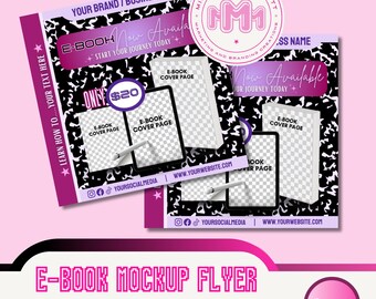 Editable Ebook Cover Mockup | Canva Flyer Template (Digital Download)