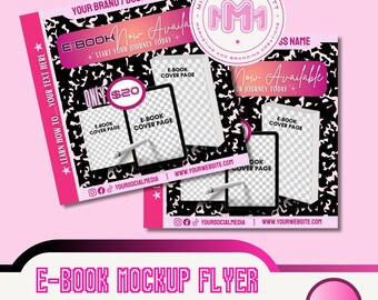 Editable Ebook Cover Mockup | Canva Flyer Template (Digital Download)