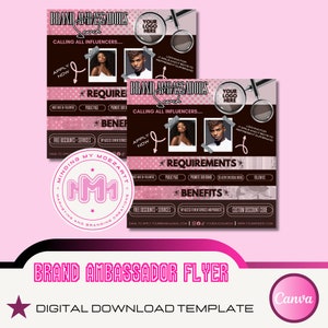 Brand Ambassador Flyer | DIY Ambassador Flyer, Ambassador Wanted, Beauty Flyer, Boutique Flyer, Hair Makeup Lashes Nails Social Media Flyer