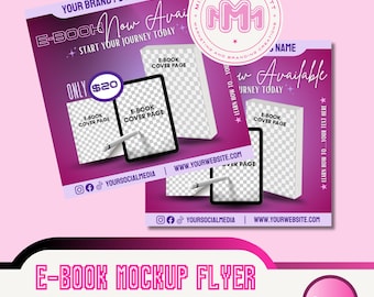 Editable Ebook Cover Mockup | Canva Flyer Template (Digital Download)