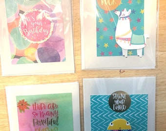 Juego de tarjetas de felicitación artesanales: coloridas para cualquier ocasión, 4x6 (paquete de 6)