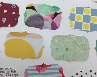 Troqueles de etiquetas de colores: formas para manualidades de papel y scrapbooking