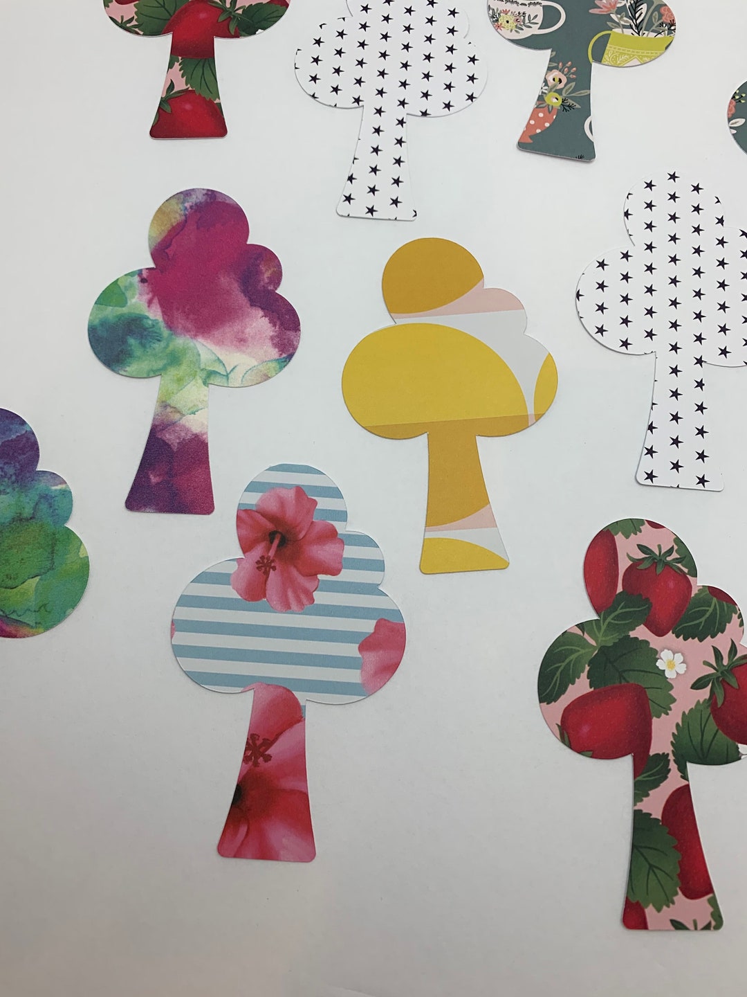 Tree Die Cut Shapes: Colorful Paper Craft Embellishments (20 Pieces) - Etsy