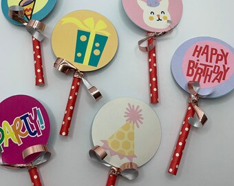 ¡Feliz cumpleaños, juego de 6 adornos para cupcakes!