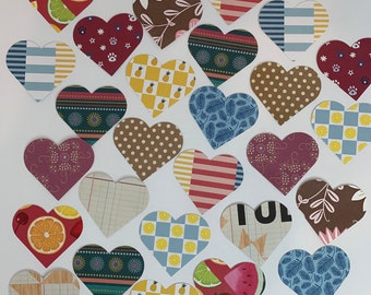 20 troqueles de corazones de colores: formas para scrapbooking y tarjetas