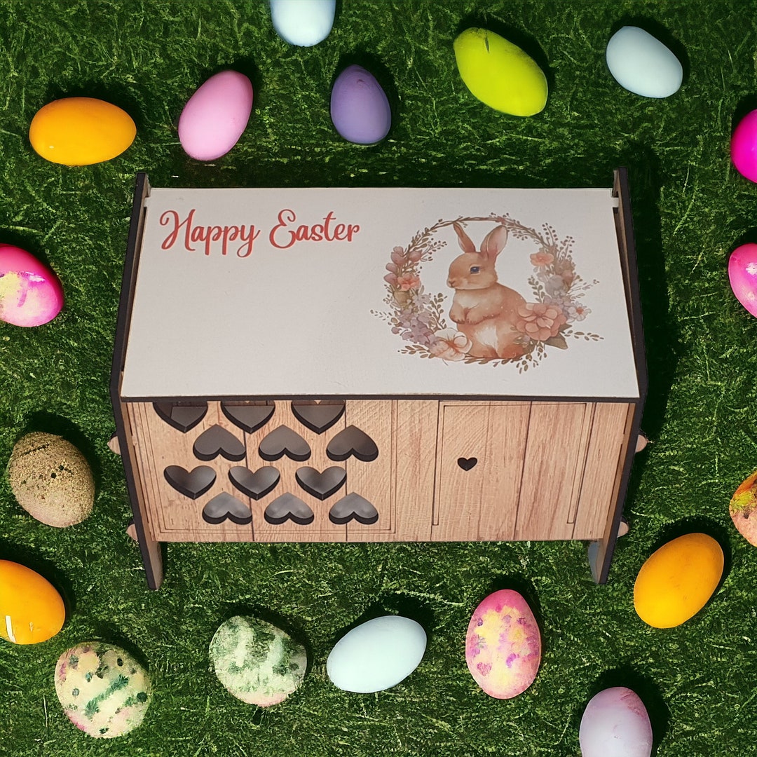 Personalised Easter Bunny Hutch, Personalised Easter Gift for Kids, Gift for Grandchildren