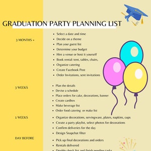 Graduation Party Planning List