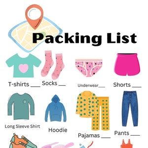 Easy Packing list of Girls - All Season printable
