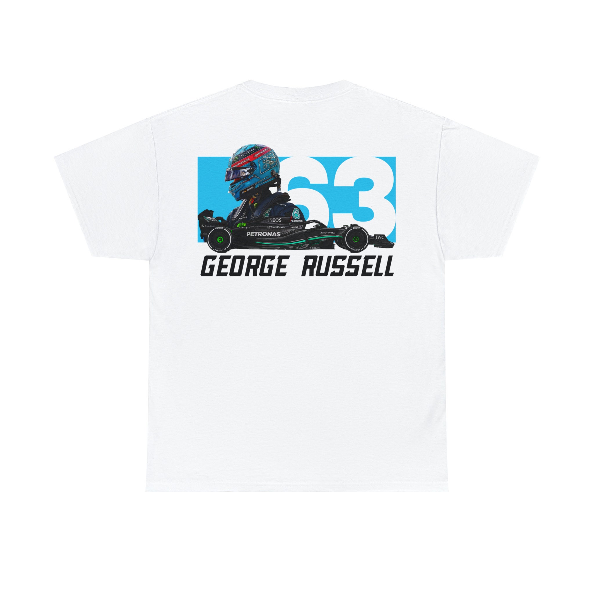 Discover George Russell Formula 1 Racing Graphic T-Shirt, 2023 F1 Racing Shirt, Motorsport Clothing F1, Mercedes F1 Bootleg T-Shirt, GR63 Tee