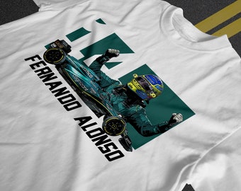 Fernando Alonso F1 T-Shirt 14, Formel-1-Rennshirt, Motorsport-Kleidung F1, Aston Martin F1 T-Shirt