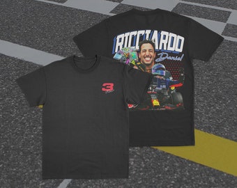 Daniel Ricciardo Formel-1-Rennen-T-Shirt, F1 2024 Helm-Hemd, Daniel Ricciardo Formel-1-T-Stück, Geschenke für Daniel Ricciardo-Fan, F1-Geschenke