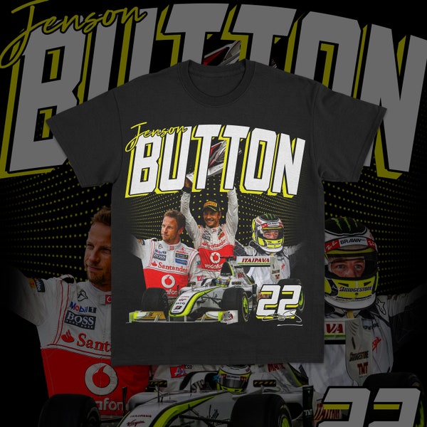 Jenson Button T-Shirt, Formula 1 Graphic T-Shirt, 2024 F1 Racing Shirt, Motorsport Clothing F1, McLaren F1 Bootleg T-Shirt, JB22 F1 T-Shirt