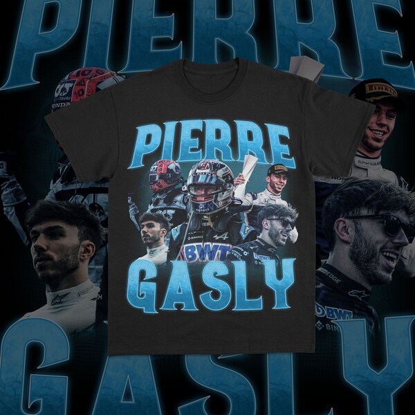 Pierre Gasly Formula 1 Racing T-Shirt Black | Alpine F1 2024