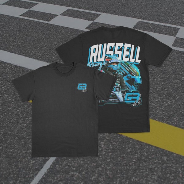 George Russell Formula 1 Graphic Racing T-Shirt, F1 2024 Helmet Shirt, George Russell Formula One Tee, Mercedes F1 George Russell, F1 Gifts