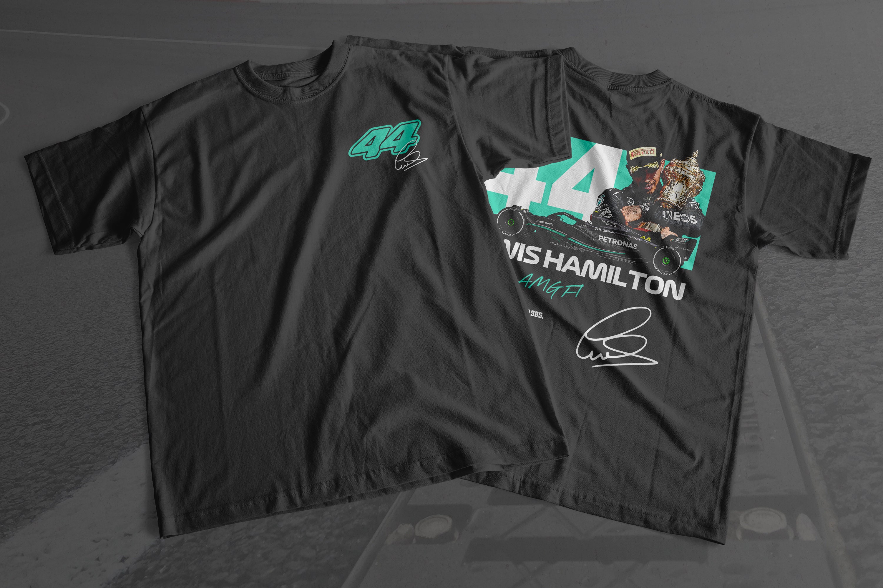 Discover Lewis Hamilton Formula 1 Racing Graphic T-Shirt, 2023 F1 Racing Shirt, Motorsport Clothing F1, Mercedes F1 Bootleg T-Shirt, LH44 Tee