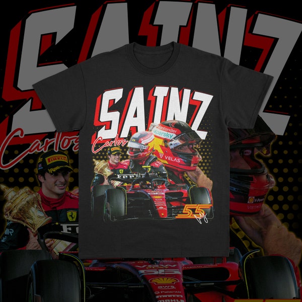 Carlos Sainz Formula 1 Graphic Racing Tshirt, F1 2024 Helmet Shirt, Carlos Sainz Formula One Tee, Gifts For Carlos Sainz Fan, F1 Gifts, CS55