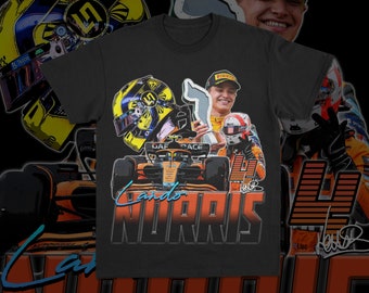 T-shirt grafica da corsa Lando Norris Formula 1, maglietta da corsa F1 2024, abbigliamento motoristico F1, maglietta bootleg McLaren F1, maglietta LN4