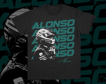 Fernando Alonso Formel 1 T-Shirt | Aston Martin F1 Top | Alonso 2024 F1 T-Shirt | Fernando Alonso F1 T-Shirt | F1-Grafik-T-Shirt