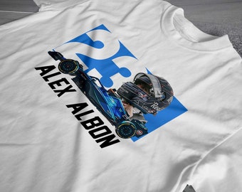 Alex Albon F1 T-Shirt 23, Formel-1-Shirt, Motorsportkleidung F1, Williams F1 T-Shirt