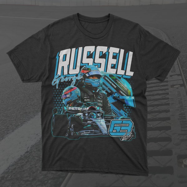 George Russell Formel 1 Racing Tshirt, F1 2023 Helm Shirt, George Russell Mercedes F1 Tee, Geschenke für George Russell Fan, F1 Geschenke