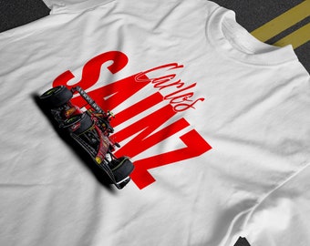 Carlos Sainz Formel 1 Racing Tshirt, F1 2024 Helm Shirt, Carlos Sainz Formel 1 T-Shirt, Geschenke für Carlos Sainz Fan, F1 Geschenke, Ferrari F1