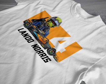 Lando Norris F1 T-Shirt 4, Formel-1-Shirt, Motorsportkleidung F1, McLaren F1 T-Shirt