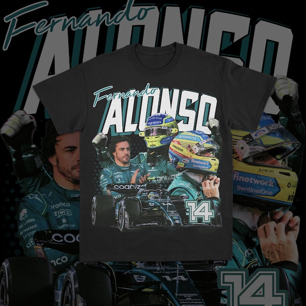 Fernando Alonso Aston Martin Formula 1 Racing Vintage Tee, Alonso F1 Shirt 2024, Racing Grand Prix F1 Tshirt, Fernando Alonso F1 Shirt