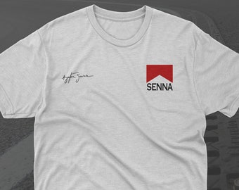 T-shirt Ayrton Senna Logo sigaretta Formula 1, maglietta Ayrton Senna Formula One, maglietta Senna F1 anni '90, regali F1, fan di Ayrton Senna