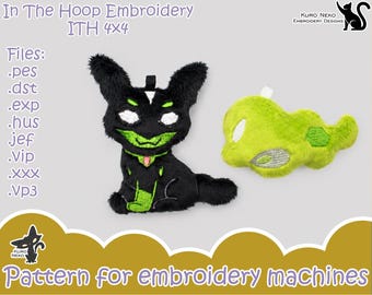 In The Hoop - Digital ITH Plush Pattern | Keychain Cute Zygarde 4x4| Mem Chibi monster | Soft Stuffie Charm Embroidery File Instant Download