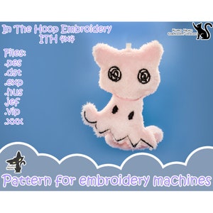 In The Hoop - Digital ITH Plush Pattern | Keychain Chibi Monster | Charm Poke Halloween 4x4 Embroidery File Instant Download