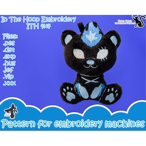 In The Hoop - Digital ITH Plush Pattern | Keychain Solo Tank 4x4 | Stuffie Wild Bear| Cute Charm Embroidery File Instant Download