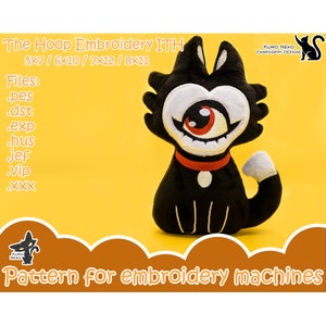 In The Hoop - Digital ITH Plush Pattern | Plushie Cute Chibi Cat Kee Kee | Soft Embroidery File Instant Download