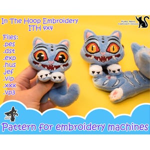 In The Hoop - Digital ITH Plush Pattern | Beanie Chibi Tiger | Little Cute Demon 4x4 | Kpop Soft Plushie | Embroidery File Instant Download