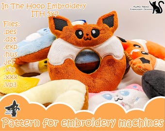 In The Hoop - Digital ITH Plush Pattern | 5x7 Donuts Eeveelutions Monster | Little Cute Soft Plushie | Embroidery File Instant Download