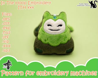 In The Hoop - Digital ITH Plush Mosslax Pattern | Keychain 4x4| Charm Embroidery File Instant Download