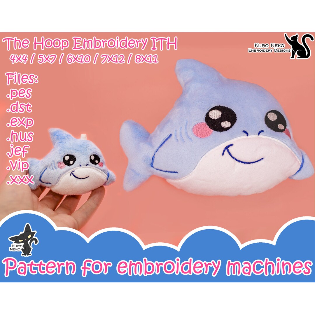 In the Hoop - Digital ITH Plush Pattern | Plush Keychain Whale | Cute ...
