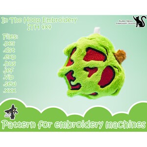 In The Hoop - Motif en peluche ITH numérique | Porte-clés Poison Apple 4x4 | Fichier de broderie Téléchargement instantané