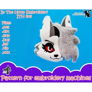In The Hoop - Digitalt ITH Plyschmönster | Nyckelring Chibi Loona | Anime Boss Soft Charm 4x4 Broderifil Direkt Nedladdning