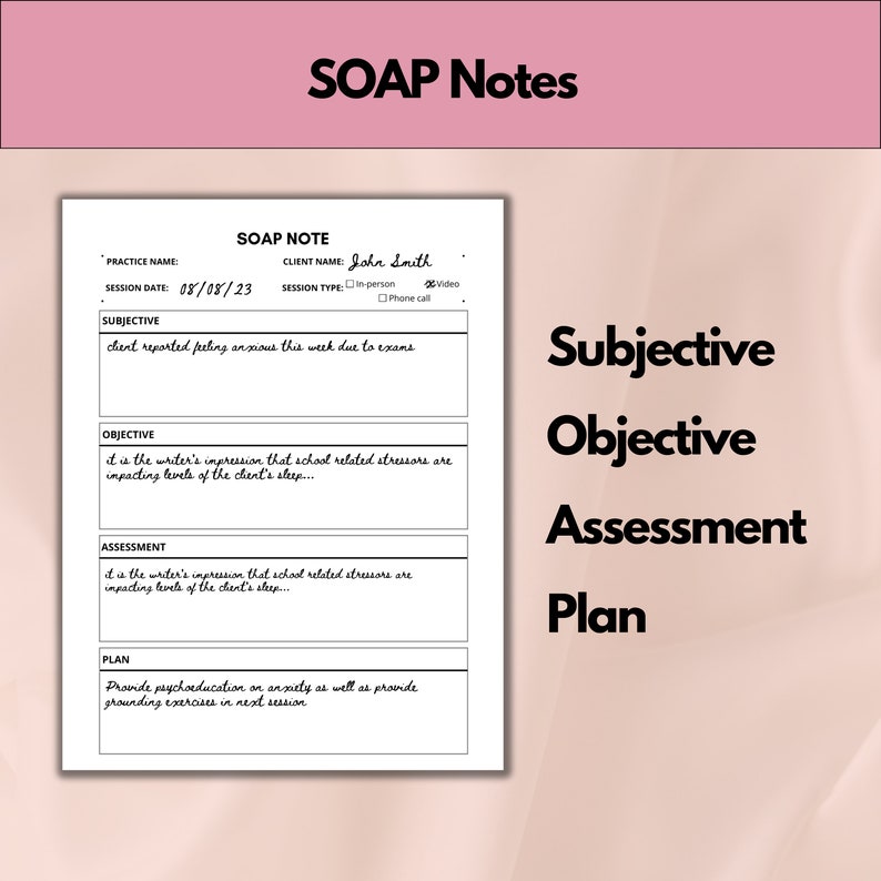 Therapy Progress Notes, Soap Note Templates Mental Health, Counselling