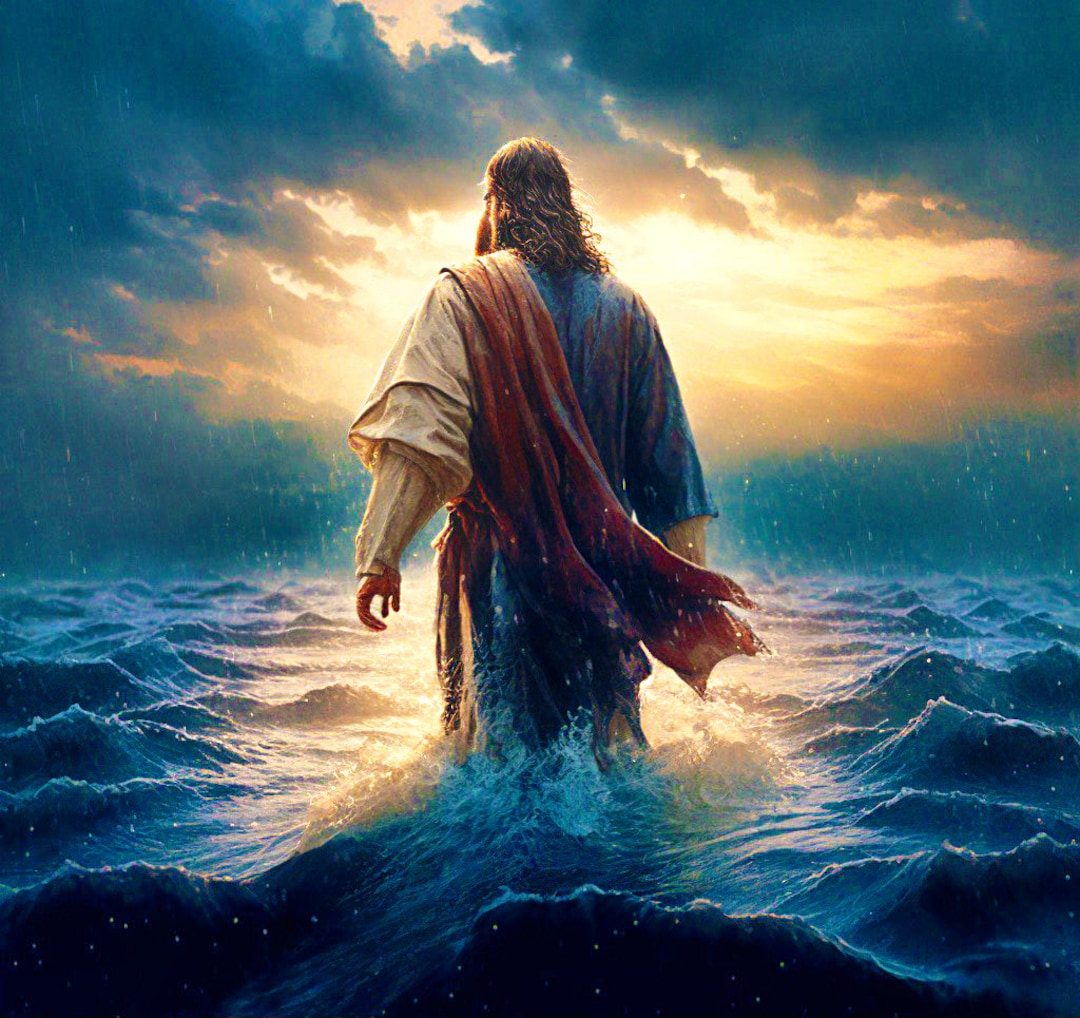 Jesus Walking on Water Etsy