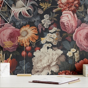Wallpaper Colorful Wildflower Floral Wallpaper Wall Decor Home Art Room Mural Removable Peel and Stick or Permanent Traditional Wallpaper