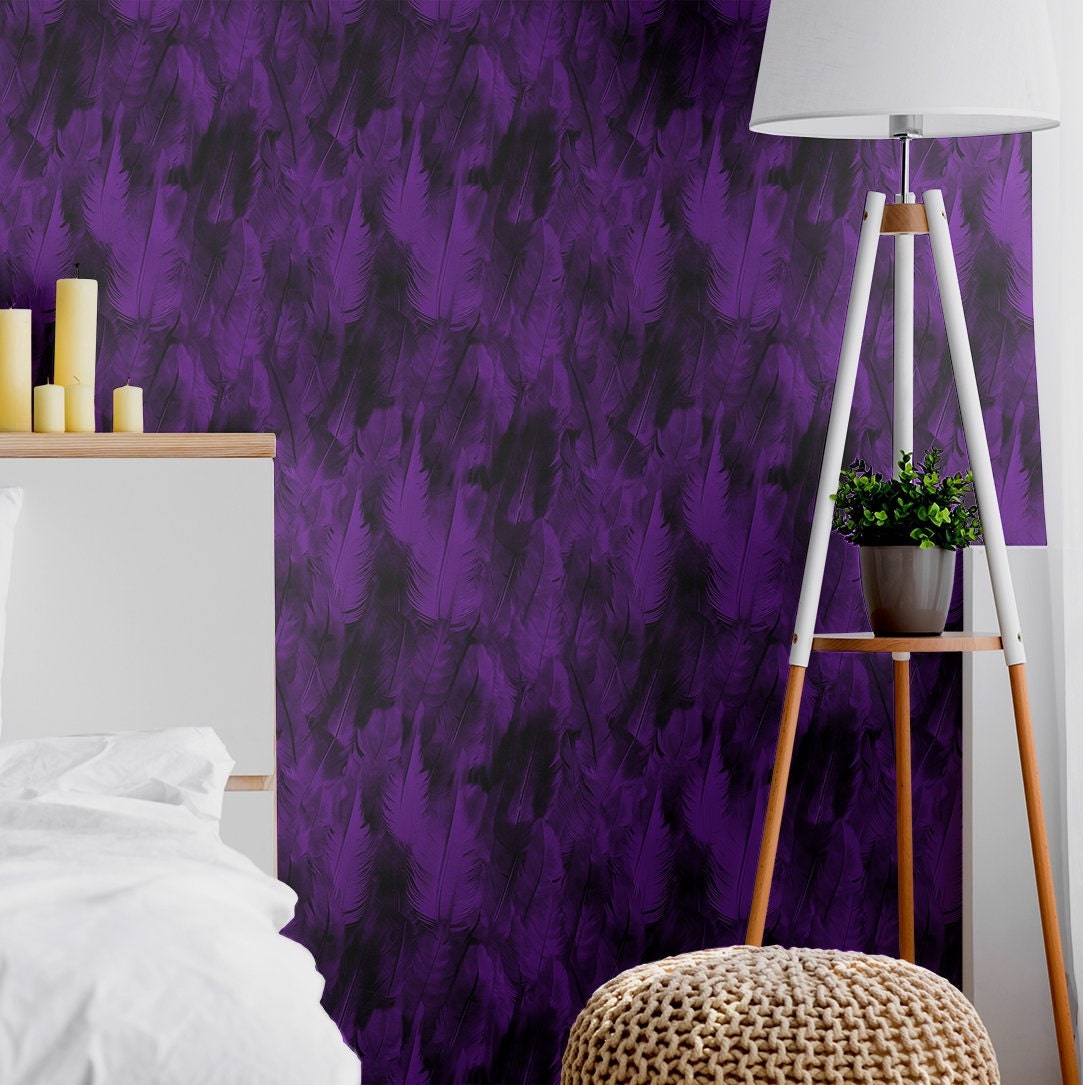 Feather Wallpaper Unique Feather Peel and Stick Wallpaper Etsy