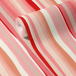 Retro Pink Stripe Wallpaper: Funky 80s Decor, Peel and Stick