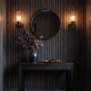 Dark Moody Striped Wallpaper Rustic Navy Burgundy Olive Moody Earthy Home Wall Decor Peel and Stick or Traditional - OPD571