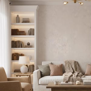 Papel pintado en gris claro con efecto cal, imitación de textura, decoración de pared, autoadhesivo o tradicional - OPD67