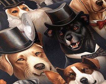 Vintage Dog Wallpaper: Dark Luxury Pet Mural (Peel and Stick or Traditional)