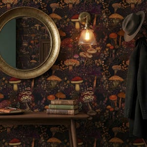 Pilz Tapete Dunkel wunderlich Wald 3D Wanddeko Schälen und Aufkleben Traditionelle - OPD1