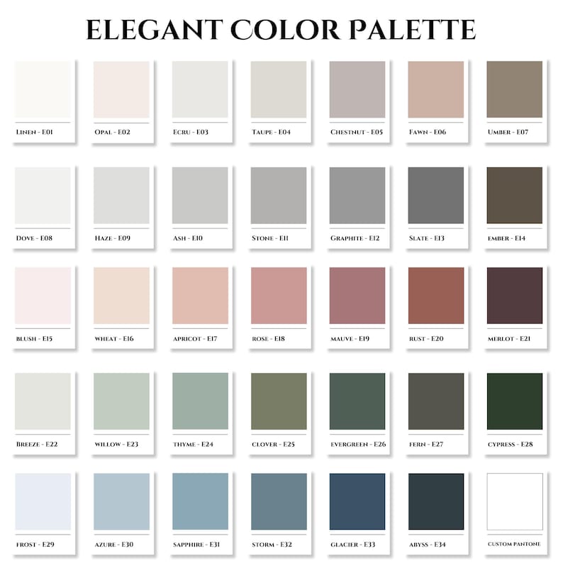 The image is a color palette featuring various shades of gray, brown, and green.